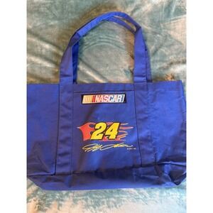 Vintage NASCAR Jeff Gordon #24 Tote Bag Blue Canvas 2003 Flame Logo 19x11.5